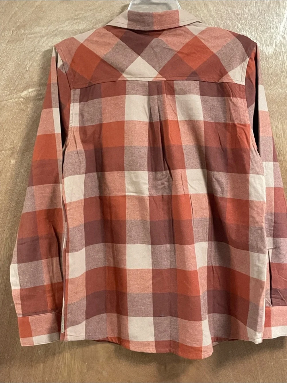 Unbranded Women’s  Rust Plaid Button-Up Shirt - Medium
